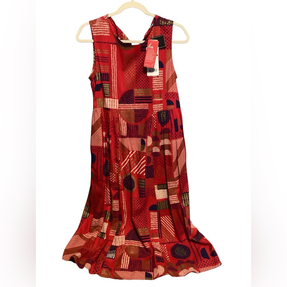 MAX FASHION Red Patterned Maxi Dress SIZE M